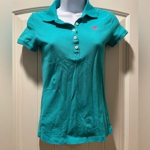 SOLD-Aeropostale Ladies Small Polo Shirt, Turquoise